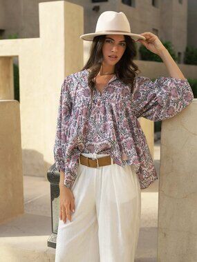 House of Sundar Meera Blouse in Wisteria Size L